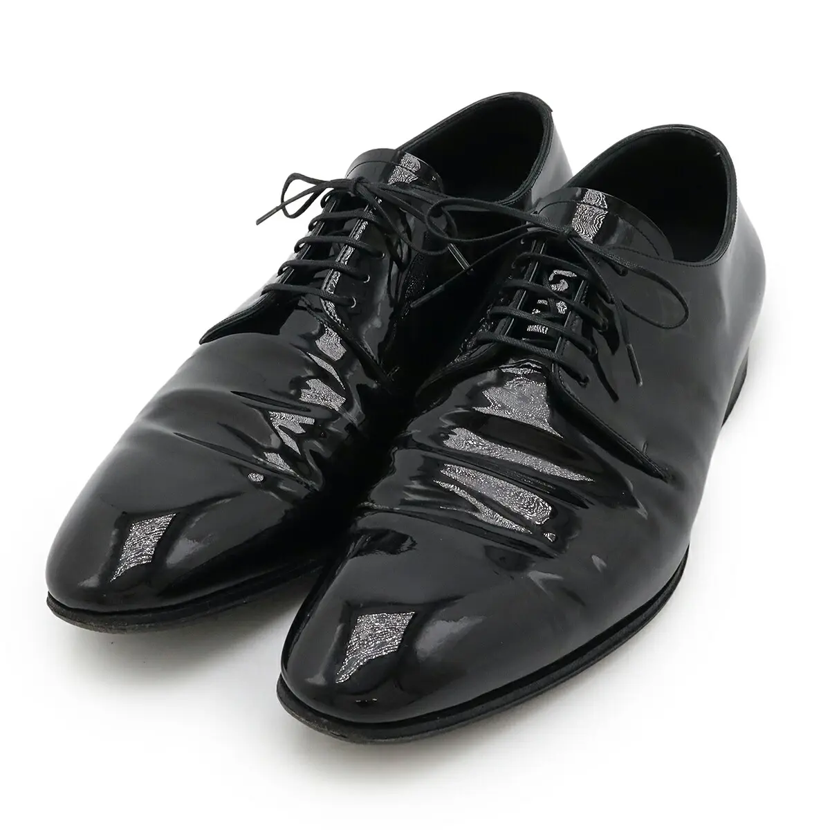 Pre-owned Louis Vuitton Patent Leather Small Leather Goods Vendome Line Leather Patent Derby Shoes