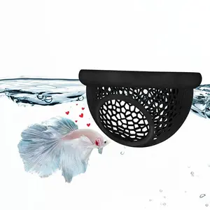 3-in-1 Buoyant Float Aquarium Decor - Betta Hide, Shrimp Cave, Hammock, Feeding Ring Aid, Resting Spot for Betta & Small Aquatic Pets, Waste Reducer