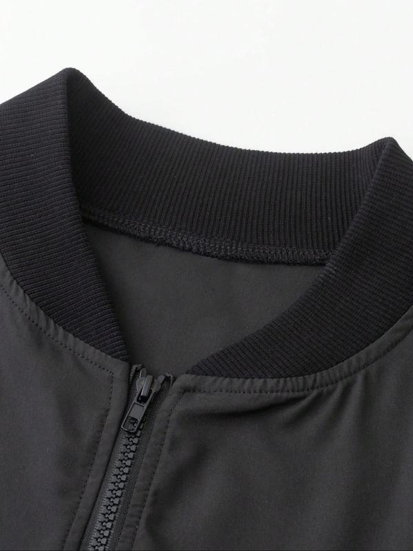 Men's Plus Size Casual Lightweight Bomber Jacket, Windproof Sports Design, Perfect for Outdoor Activities & Leisure Wear