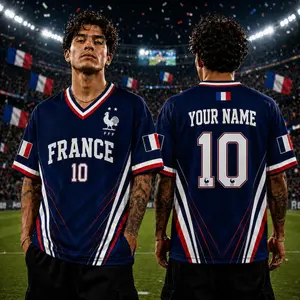 Personalized France Soccer Jersey Shirt, France Football Jersey, French Football Fan Tee, Custom Name Number Soccer Gift, France Team Jersey