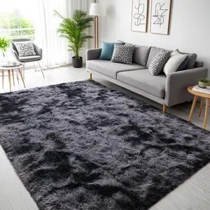 9x11 Large Area Tie-Dye Rugs for Living Room, Super Soft Fluffy Modern Bedroom Rug,  Indoor Shag Fuzzy Carpets for Home Decor,Non-Slip Floor Carpet, Wine Red,Dark Green,Dark Grey,Snow White,Light Grey, 4x6, 5x7, 5x8, 6x9, 7x10, 8x10, 9x11 Feet