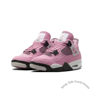 Pink, fashionable, retro, trendy, casual, versatile, mid-top basketball shoes