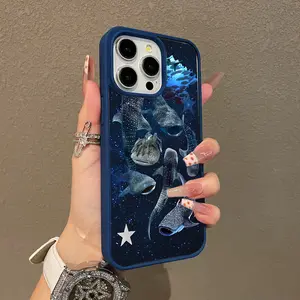 Celestial Whale Shark Adorable Magnetic Case for iPhone11/12/13/14/15/16/17/promax MagSafe Compatible, Lightweight, Anti-Fall | Girly & Chic Style
