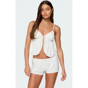Edikted Women's Linny Split Front Pointelle Top Edikted Women's Linny Split Front Pointelle Top