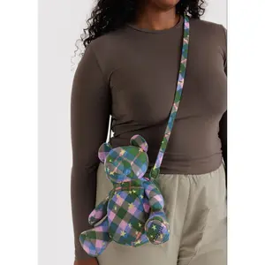 Bear Bag - Green Star Plaid