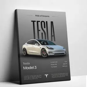 Self Driving Ride of Dreams Poster, Tesla Fan  Decor Wall Art, Premium Posters & Prints for  Supplies home
