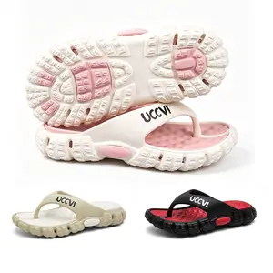 Summer Mens Outdoor Sports Massage Anti Slip Beach Slippers Pink Black Khaki Contrasting Sandals Toe Clips