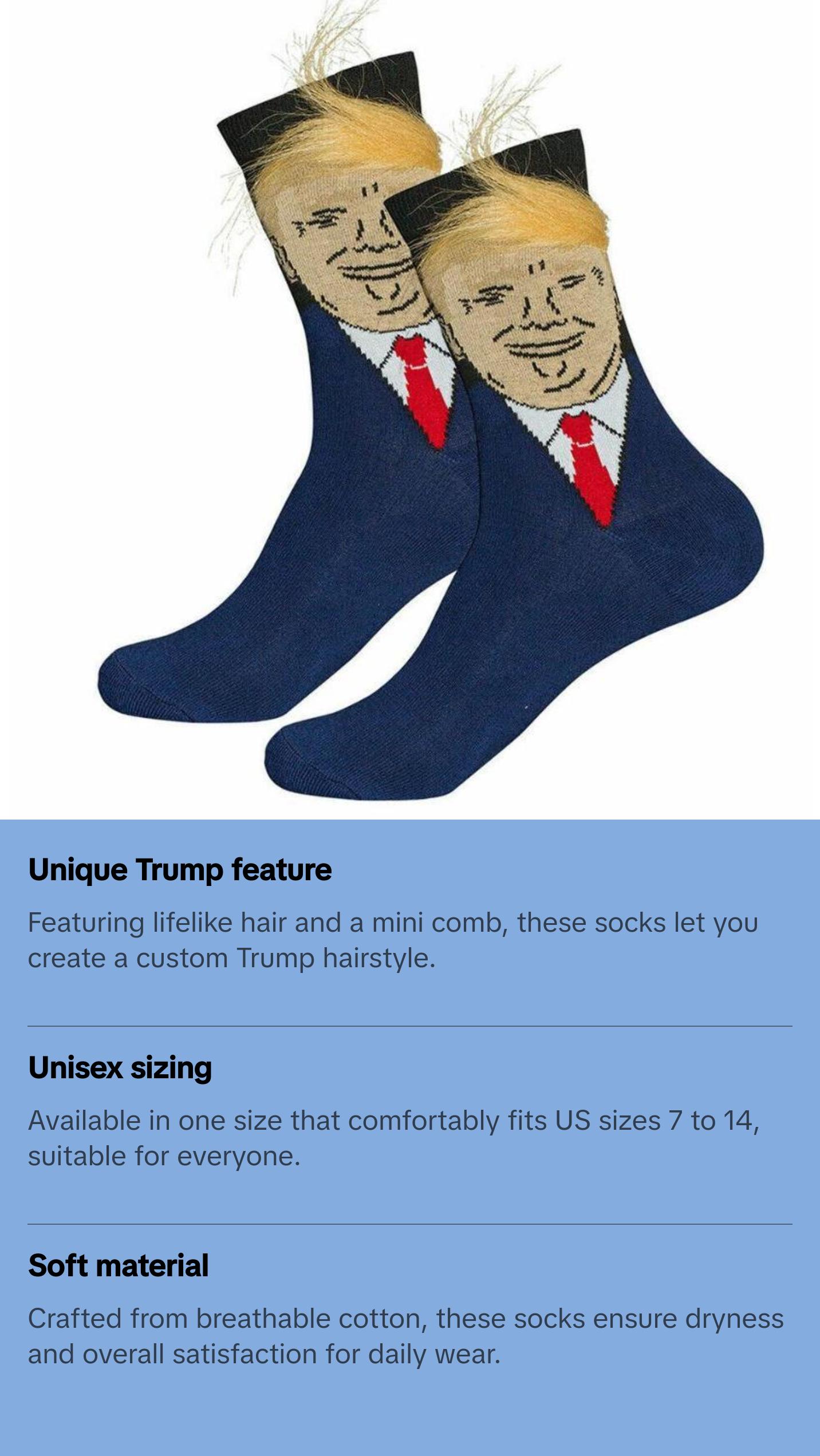 Trump Socks with Hair & Comb (Unisex)