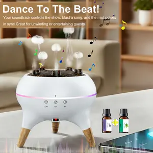 Jellyfish Dynamic Multi-Spray Diffuser Desktop Flame Humidifier with Colorful Lights, Wireless Electronic, Multifunctional for Home Use