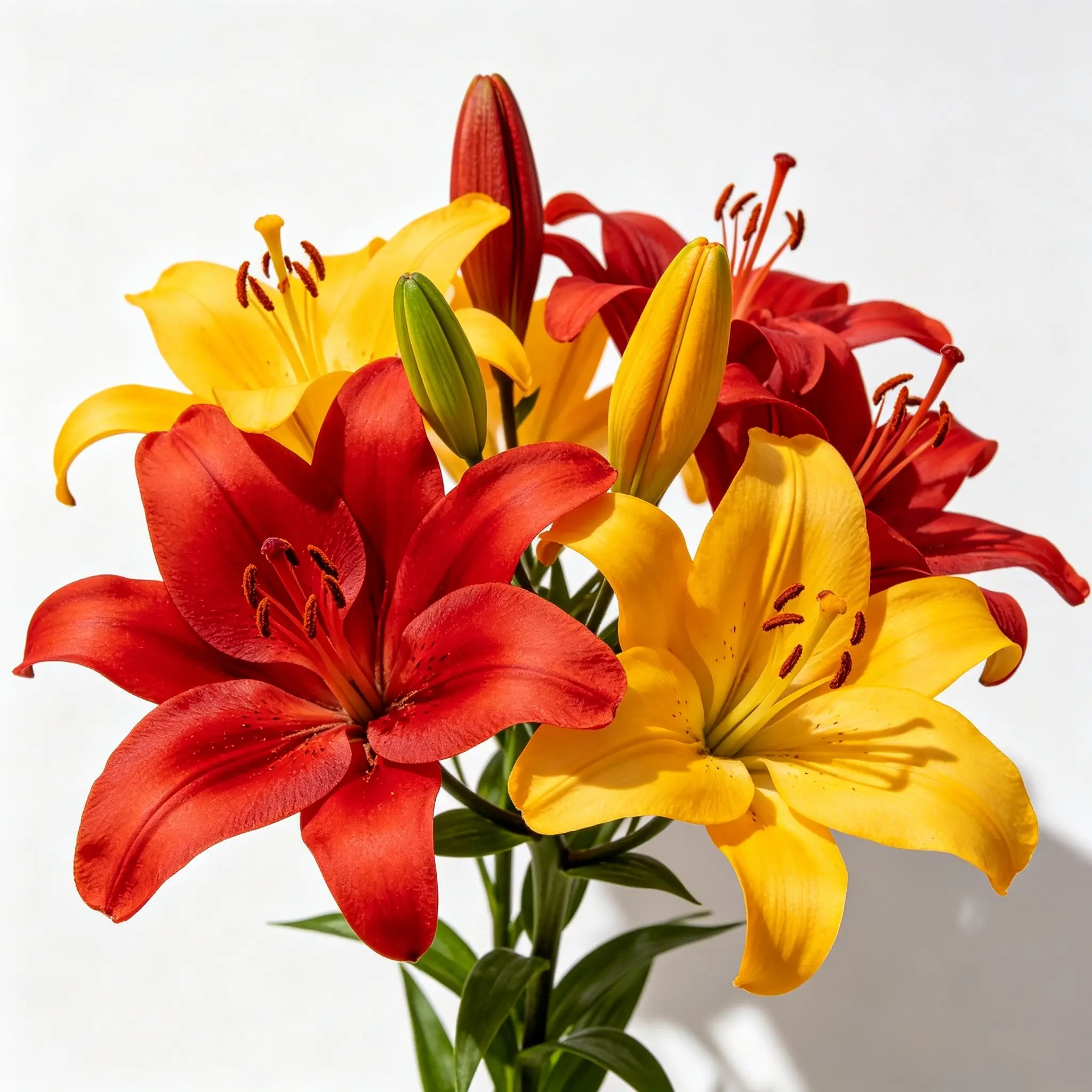 Live Lily Bulbs – Red & Yellow Mixed | Fragrant Summer Blooms | Perennial, Returns Every Year | Bare Root