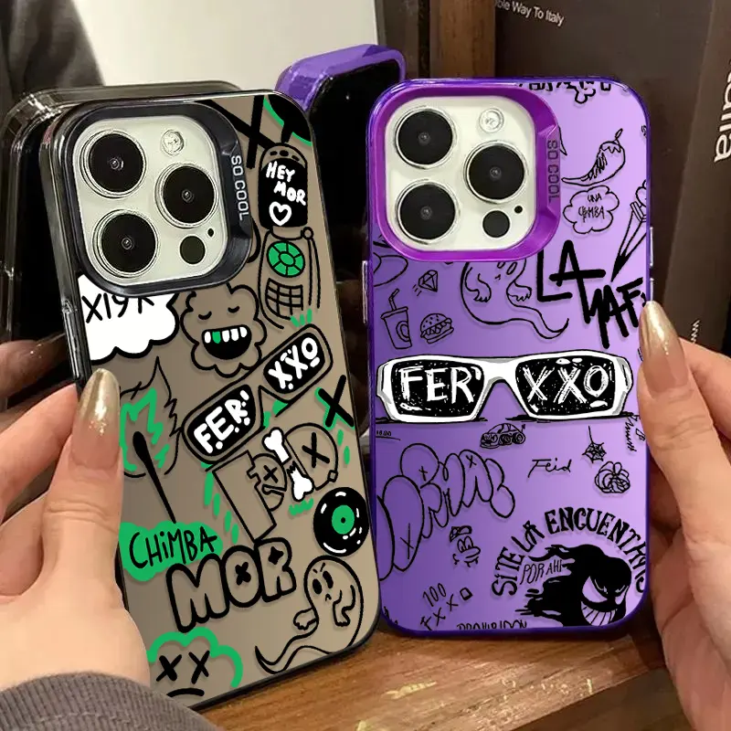 Hot Feid Nitro Jam Ferxxo Plating PC Case for iPhone 17 Air 16 15 11 12 14 13 Pro Max XS X XR Plus 8 7 SE 2020 Shockproof Cover Camera Lens Protector Uv Block Protector