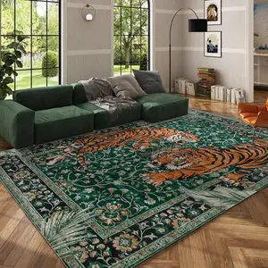 Tiger Pattern Rug, 1 Count Non-slip Washable Floor Mat, Decorative Carpet for Home Living Room Bedroom Hotel, Animal Print Rug