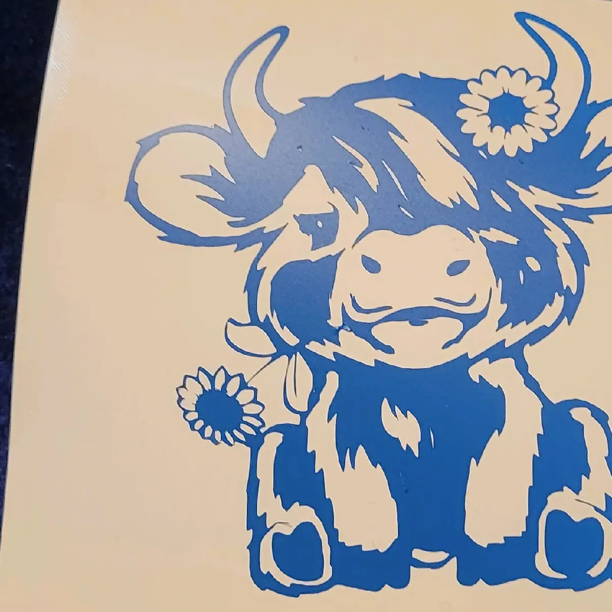 highlander cow decal made with removable and permanent vinyl