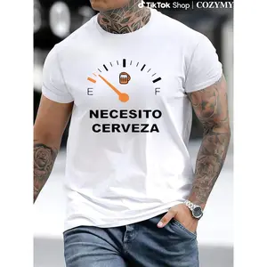 Men's Regular Fit Letter Graphic Round Neck Tee, Casual Short Sleeve Crew Neck T-shirt for Summer, Fashion Men's Top for Daily Wear, Crewneck Graphic Tees, Men's T Shirts Apparel Tshirt