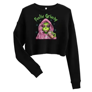 Feelin Grinchy Crop Sweatshirt Comfort Fabric