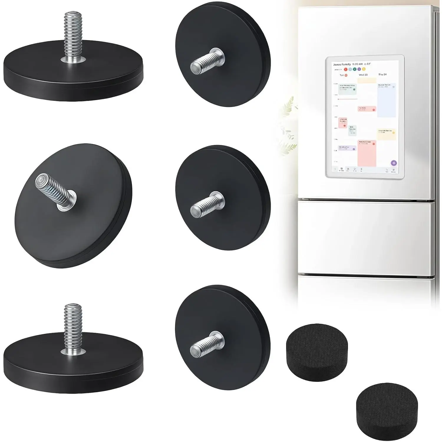 8 count  Fridge Mount for Skylight 15 Inch Calendar(6 Neodymium  & 2  Pads),  Mount for Skylight Calendar, for Refrigerators Securing Calendars, Holds Up to 99 lbs