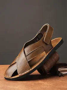 Men's Hand-Stitched Sandals, Summer Fashion Hollow Out Toe Posture Roman Beach Shoes, Casual Comfortable Stylish Footwear for Men