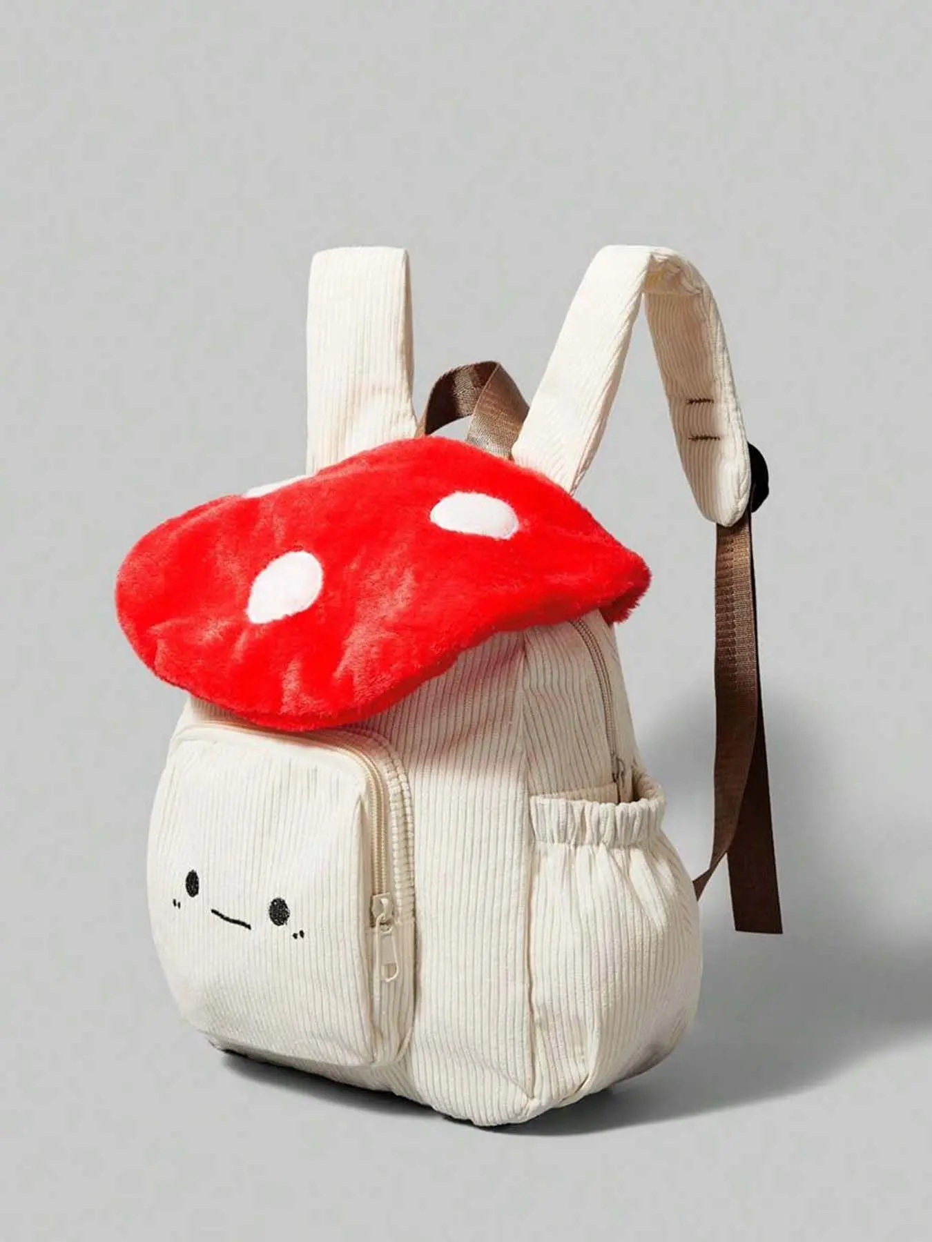 5681 Cute Red Mushroom Backpack Purse Shoulder Bag Funny Shaped Purses Red Mushroom Handbag main image 2