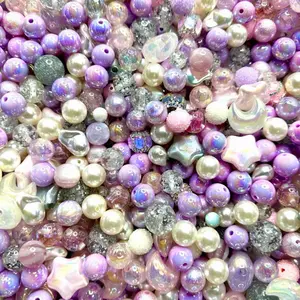 Moonlit Reverie| Dreamscape Collection | Resin and Acrylic Beads & Charms Mix for DIY Beaded Pens Keychains Phone Chains Sun Catcher Car Hanger and Other DIY Jewelry Accessories Crafts or Projects Colorful Beadable