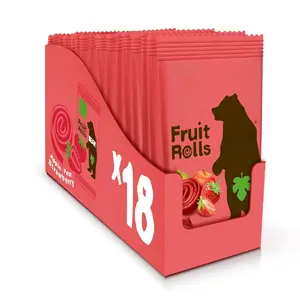 BEAR Real Fruit Snack Rolls - Gluten Free, Vegan, and Non-GMO - Strawberry – 36 Rolls, Healthy School And Lunch Snacks For Kids And Adults, 0.7 Ounce (Pack of 18)