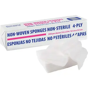 2"x2" - 200P, 4-Ply Non-Woven Sponges Non-Sterile, All-Purpose Dental and Surgical Sponges