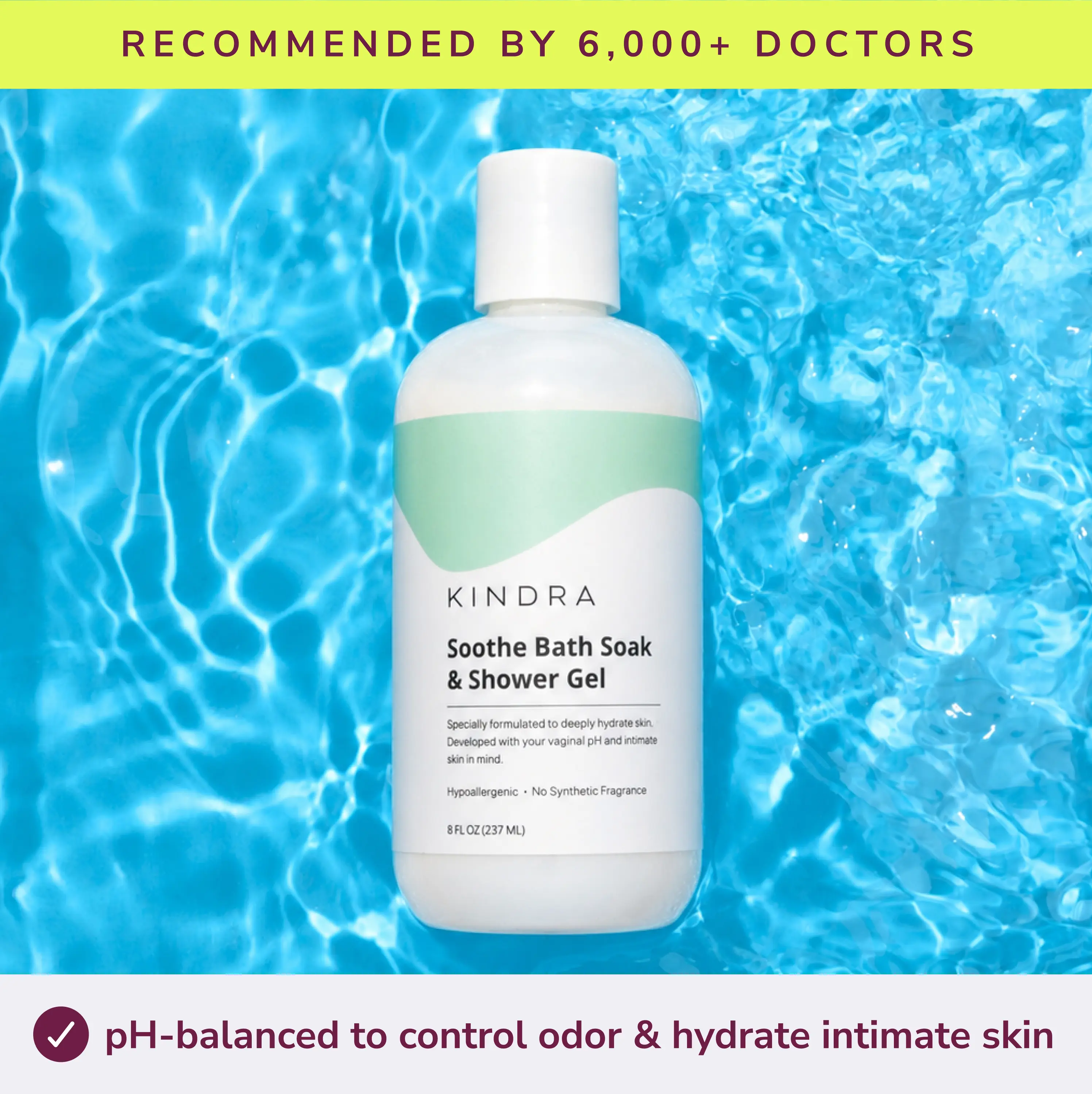 Kindra | Soothe Intimate Wash & Soak - pH-Balance, Odor Control & Deep Hydration
