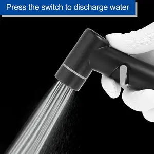 Handheld Toilet Bidet Sprayer Set (3pcs), Includes 1.5m Hose & Punch-Free Bracket, Pressurized Jet Spray for Bathroom Hygiene