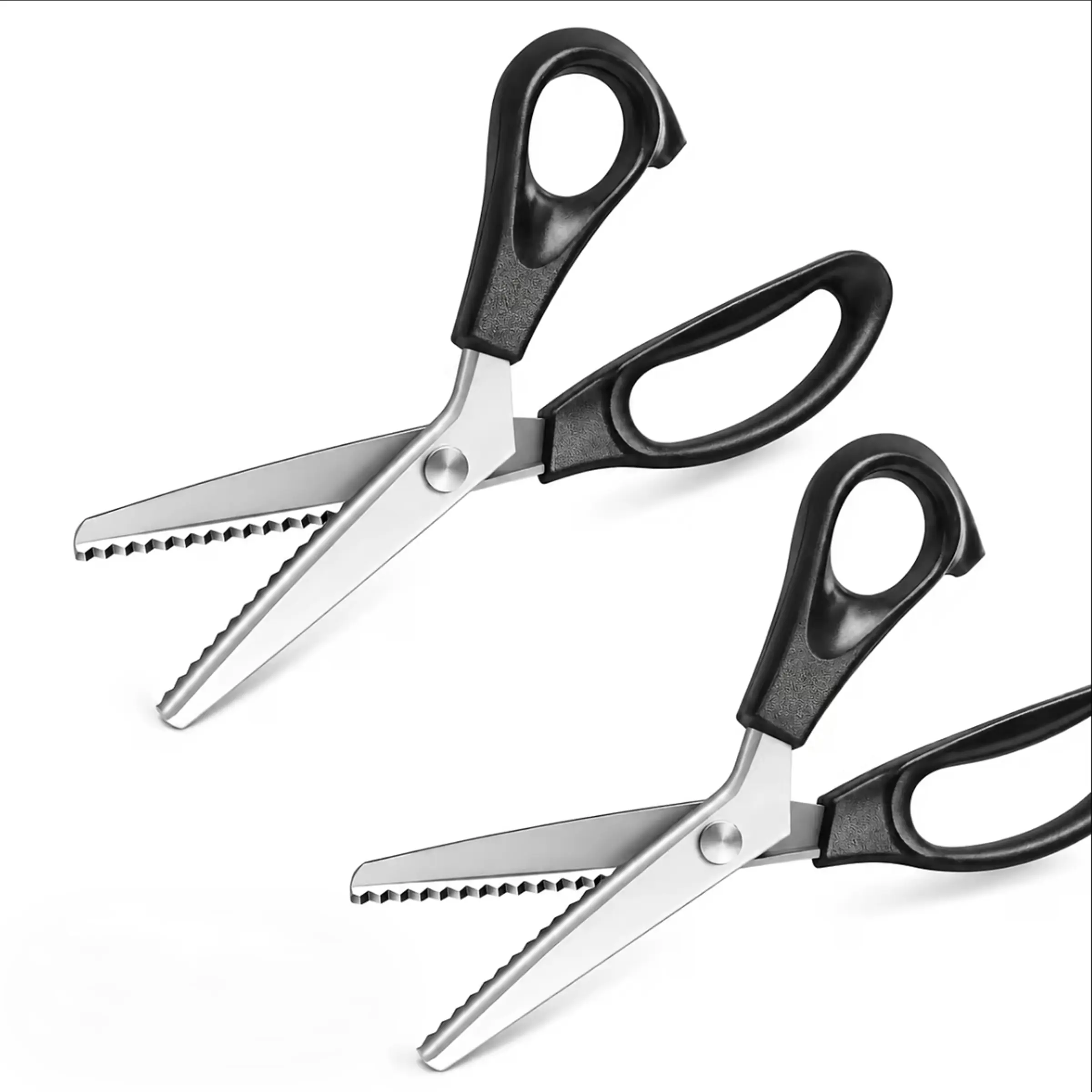 1-2 PCS Professional Zig Zag Serrated Pinking Shears, Stainless Steel Sharp Fabric Scissors, Non-Slip Handle, Essential Sewing Tool for Dressmaking DIY Crafts