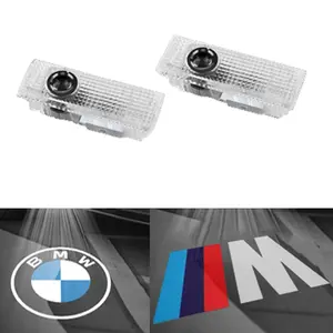 2 Pcs Never Fade Door  Logo Ghost Shadow Welcome Puddle Projection Decorations Compatible with performance E81 E82 E83 E90 E60 F10 Car Accessories Replacement