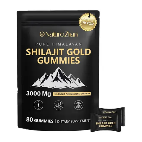 O NATURE . ZIRAN Shilajit Gummies for Men & Women - Pure Himalayan Shilajit Gold Gummies Rich in Ashwagandha, Gokshura with 85+ Minerals, Authentic Flavor, 80 Gummies Healthcare Natural