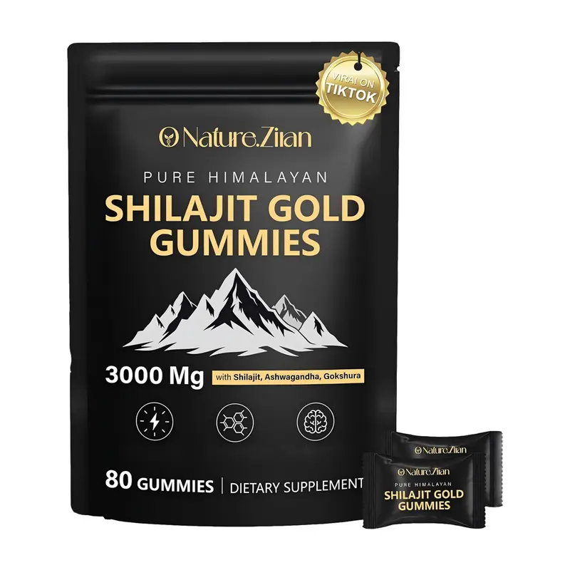 O NATURE . ZIRAN Shilajit Gummies for Men & Women - Pure Himalayan Shilajit Gold Gummies Rich in Ashwagandha, Gokshura with 85+ Minerals, Authentic Flavor, 80 Gummies Healthcare Natural