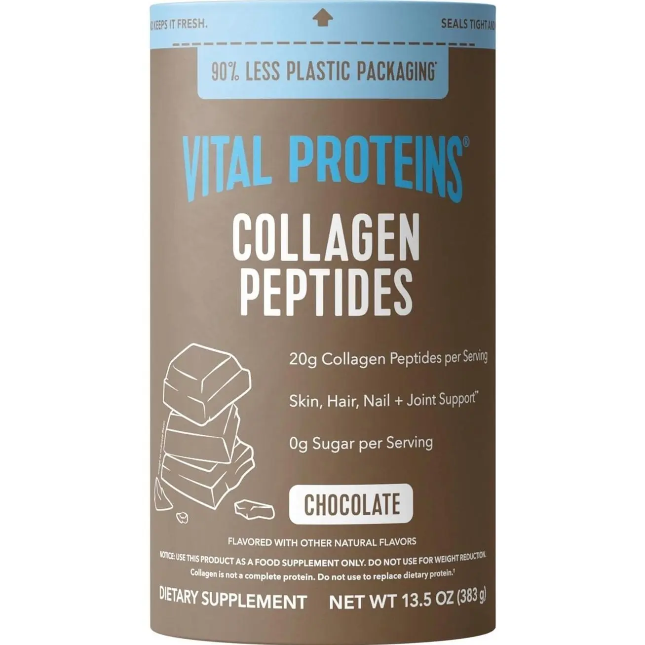 (choose flavor) Vital Proteins Collagen Peptides Powder, Chocolate, 13.5oz | Grass-Fed Collagen Peptides, Supports Hair Skin & Nails, Bones & Joints, Chocolate Flavor, 14 Servings