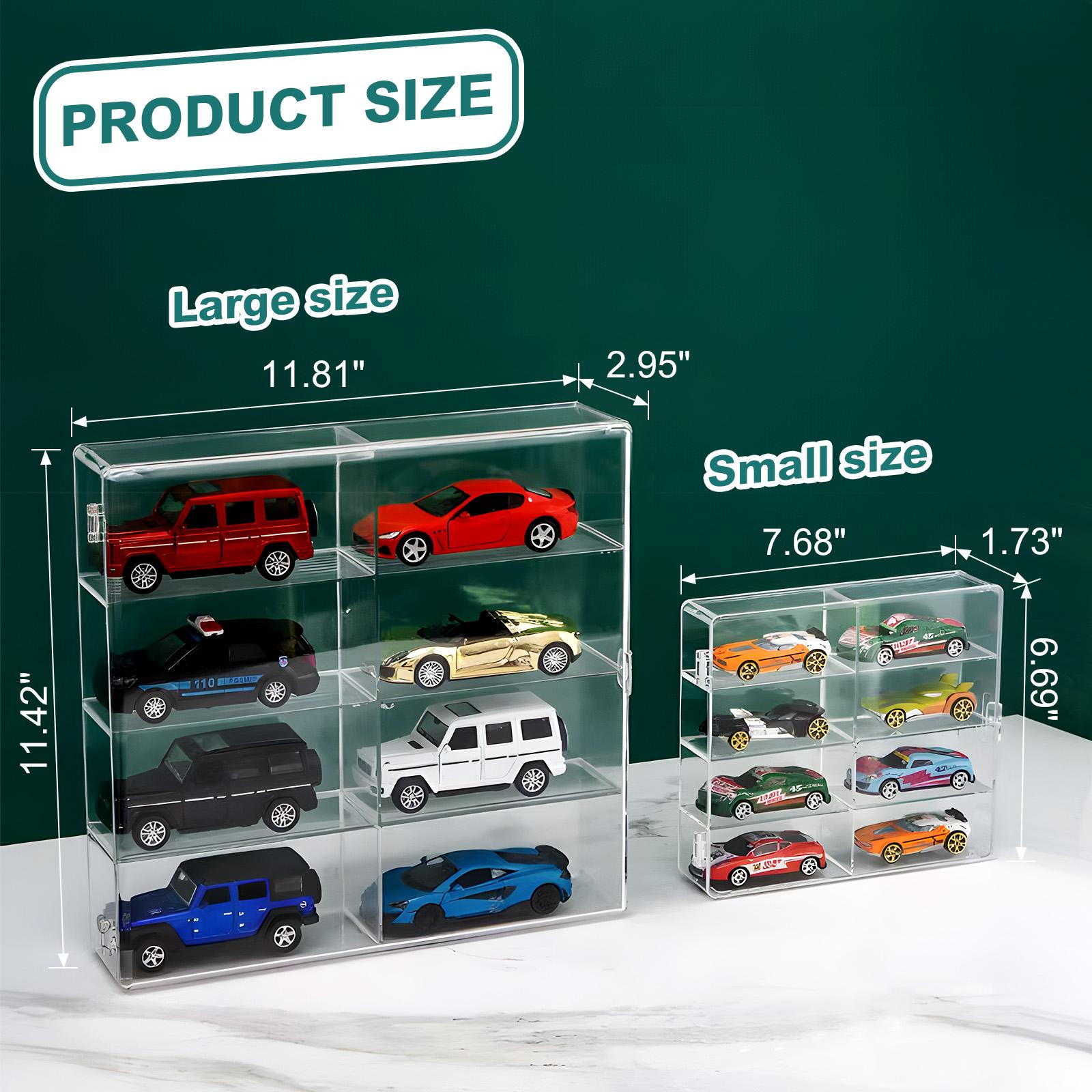 Acrylic Display Case for Diecast Cars，Dustproof Stackable Box with Hinged Door, Toy Car Storage Organizer for Hot Wheels Matchbox