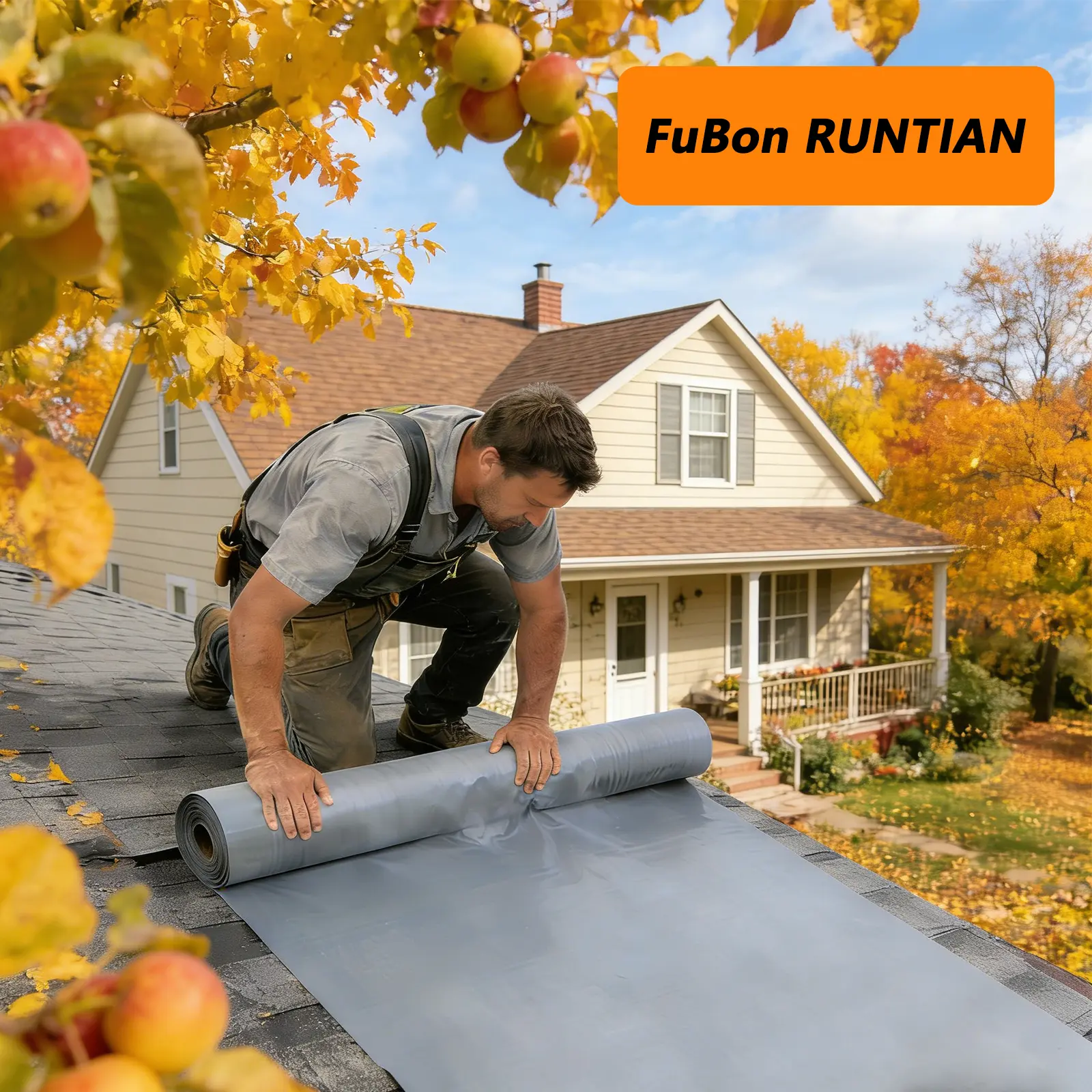 FuBon RUNTIAN Heavy-Duty Flexible Waterproof Self-Adhesive Polyethylene Roof Leak Repair Tape, Multi-Size Options, -76°F to 230°F Extreme Temp Resistant, Leak Proof Seal for Tiles, Gutters, Double-Sided Hydrophobic Sealant