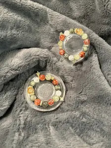 Christmas Theme Natural Crystal Bracelet with Festive Beads and Star Charm for Holiday Gifts