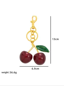 Cherry Design Keychain, Cute Cherry Decor Keychain for Women & Men, Fashion Accessories for Daily Use, Trendy All-match & Exquisite Keychain for Birthday Gift, Keychain Pendant