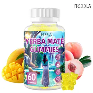 Yerba Mate Gummies – 60 Vegan Energy Gummies with Yerba Mate Extract, Stevioside, Lion's Mane, Ashwagandha, Potassium, Magnesium, Chlorophyll for Boost Focus, Immunity & Cardio Health – Non-GMO, Gluten-Free, Vitality & No Crash