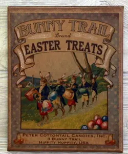 Bunny Trail Brand 8X10 Canvas Print - Easter Treats with Glitter, Featuring Peter Cottontail Candies, Inc., Hippity Hoppity, USA - Decor