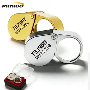 30x 21mm Triplet Jewelry Loupe - Portable Foldable Magnifier for Jewelers, Coin Collectors & Hobbyists