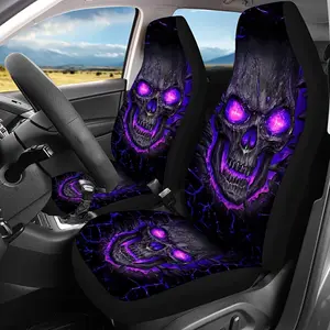 Skull Car Seat Protectors, Universal Fit for Cars, Suvs, Sedans, Van, Non-Slip, Washable Polyester, Perfect Gift for Holidays