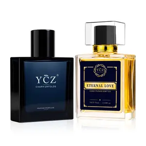 YCZ Men's Premium Cologne Set Eternal Love 75ml & Midnight Marine 50ml Aromatic Woody Scent Long-Effect EDP Unisex Fragrance for Clubbers Perfume Scented Perfume Oil Concentrated Perfume Pack