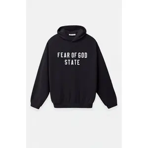 Fear of God ESSENTIALS Men's Jet Black '90s Fit Fleece Hoodie