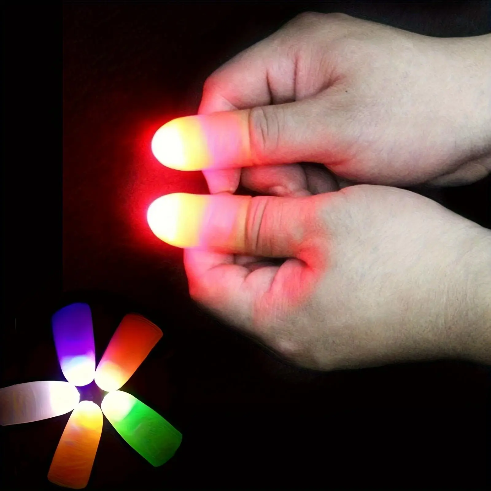 Magic Glow Finger Light, 2 Counts Novelty Thumb Toy for Nighttime Stage Performances, Party Favors Light Up Toy, Glow Party Supplies, Led Lighted, Led Lights