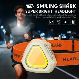 【TD-0276】SMILING SHARK Mini Head Lamp LED Running Light 6Mode Type-c Rechargeable Headlight Outdoor Running Camping