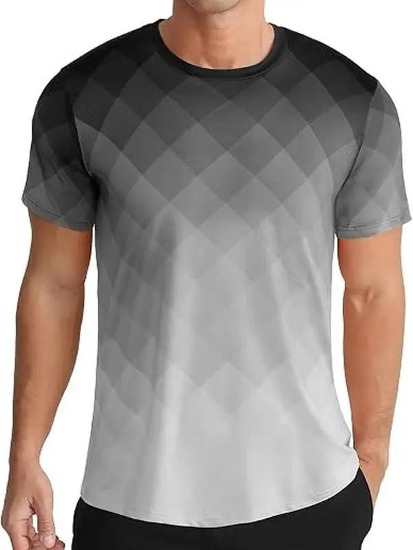 APTRO Men's Performance Gym T-Shirt - Athletic Tops with Dry Fit Wicking, Quick-Dry, Short Sleeve, Pull-On Neck, Sporty Chic Simple Look, Unisex Dark Color, Local Shipping