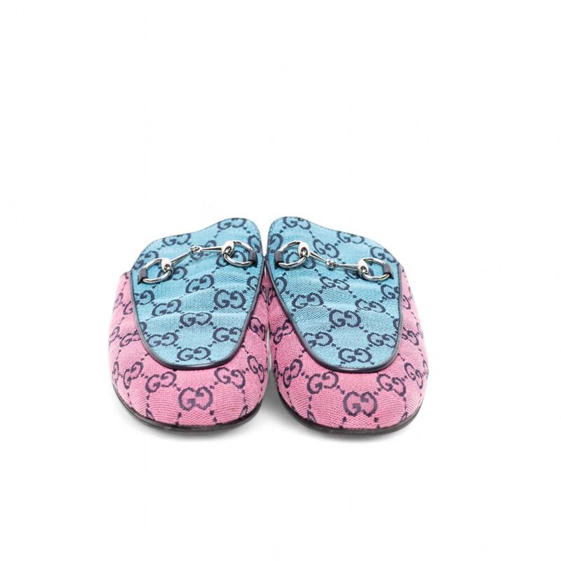 Authentic, Pre-owned Gucci Multi-colored Monogram Princetown Mules,  EU 38