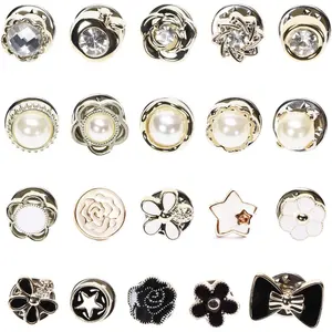 Women Shirt Brooch Pins 20 count Mini Cover Up Enamel Safety Lapel Pins Buttons Sweater Shawl Clips for Coat Dress Clothes Decoration