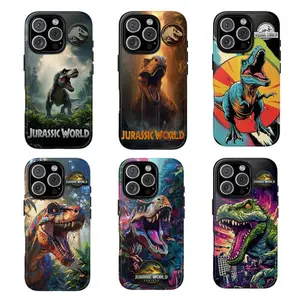 Styles of T-Rex in Jurassic World for Fan Tough Phone Case Impact Resistant Protective Cover for iPhone 11 12 13 14 15 16 17 Plus Pro Max Mini - Dual-Layer Shockproof Shell for Active Lifestyles and Dinosaur Movie Fans.