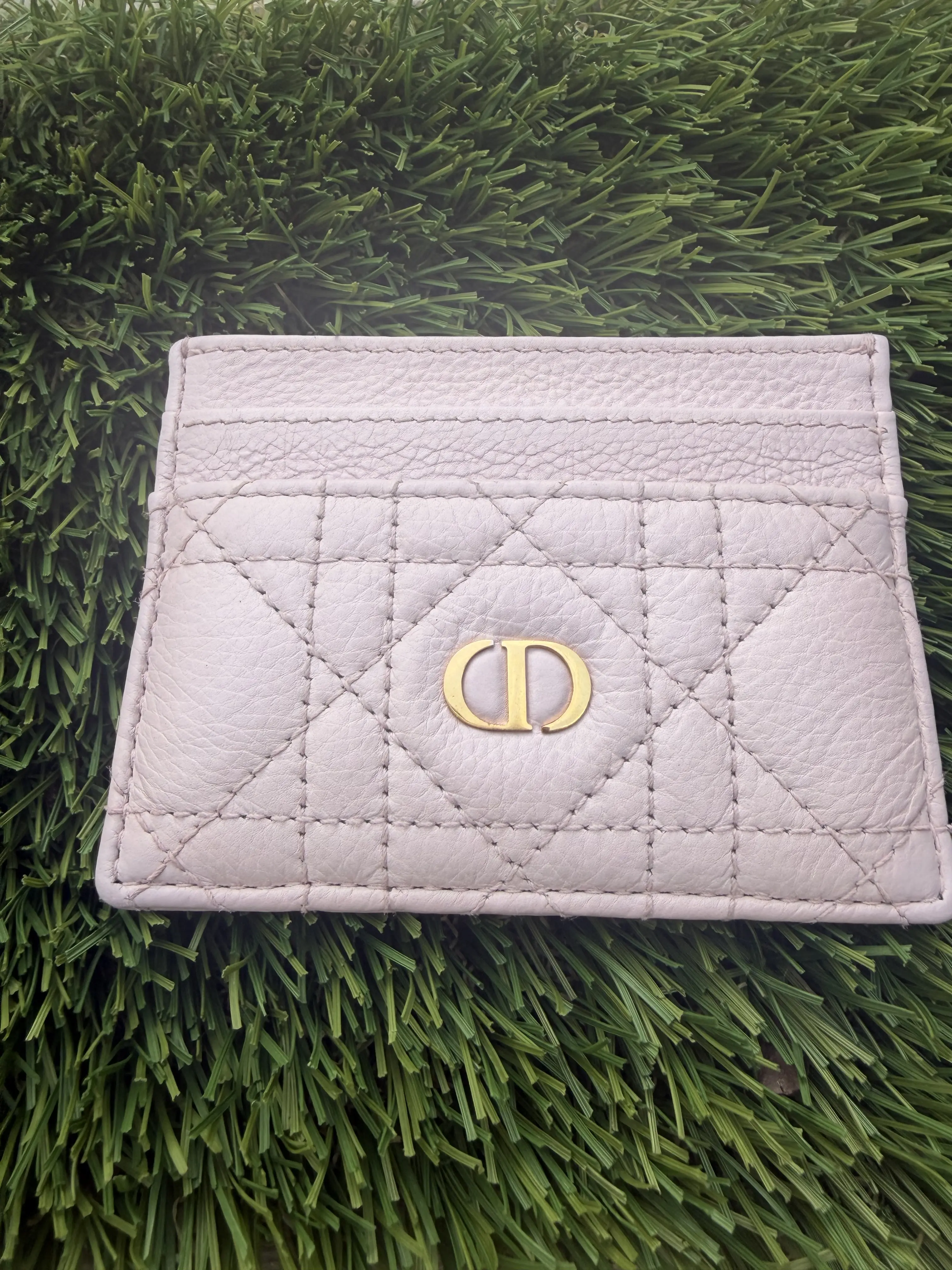 Pre-owned Dior Leather Small Leather Goods Caro Freesia Card Holder