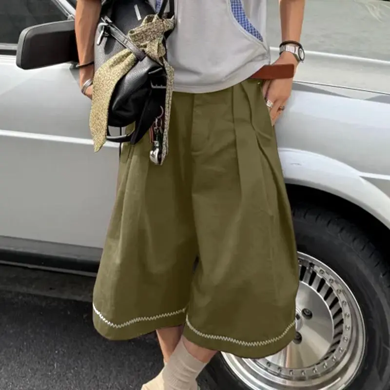 INCERUN Men's Techwear Baggy Cargo Shorts - Oversized Wide-Leg Japanese Streetwear with Utility Pockets for Outdoor, Urban Festivals